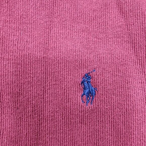 Vintage Polo Ralph Lauren Mens M Sweatshirt Burgundy Red Blue Pony Quarter Zip - Picture 2 of 11